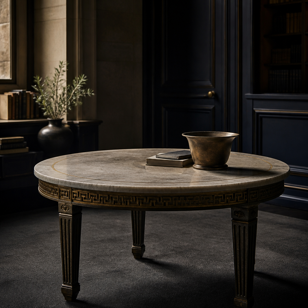 A classical round table in a quiet chamber: one centre, room for those already in place.